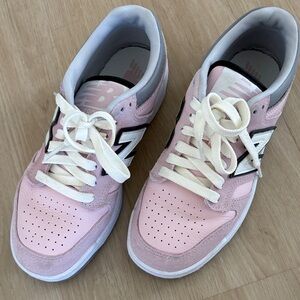 New Balance Women's Light Pink and White Sneakers